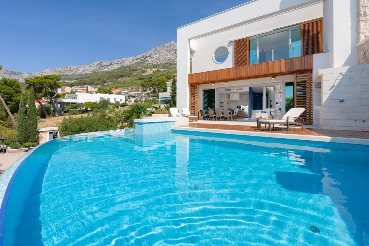 Luxury Seafront Villa Brela Pride With Private Heated Pool At The Beach In Brela - Baska Voda エクステリア 写真