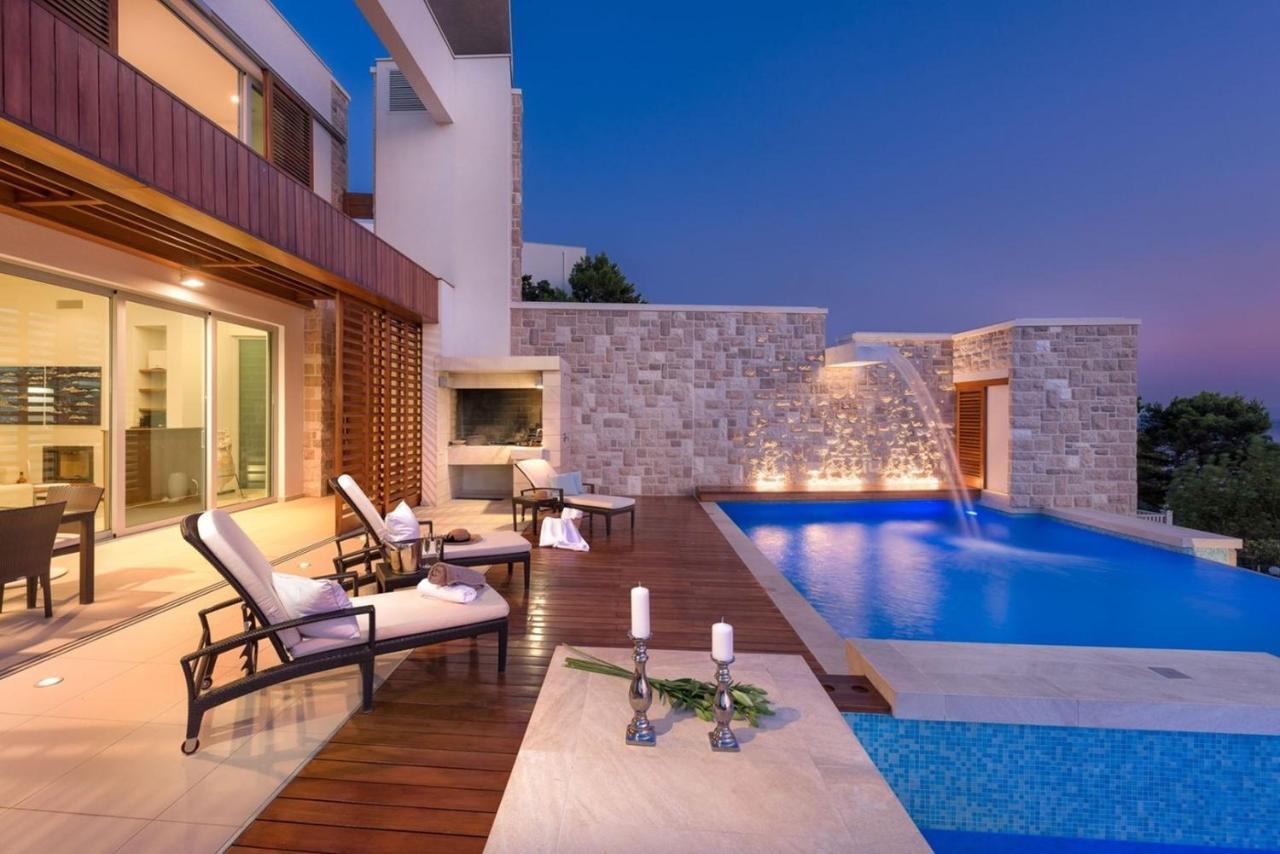 Luxury Seafront Villa Brela Pride With Private Heated Pool At The Beach In Brela - Baska Voda エクステリア 写真