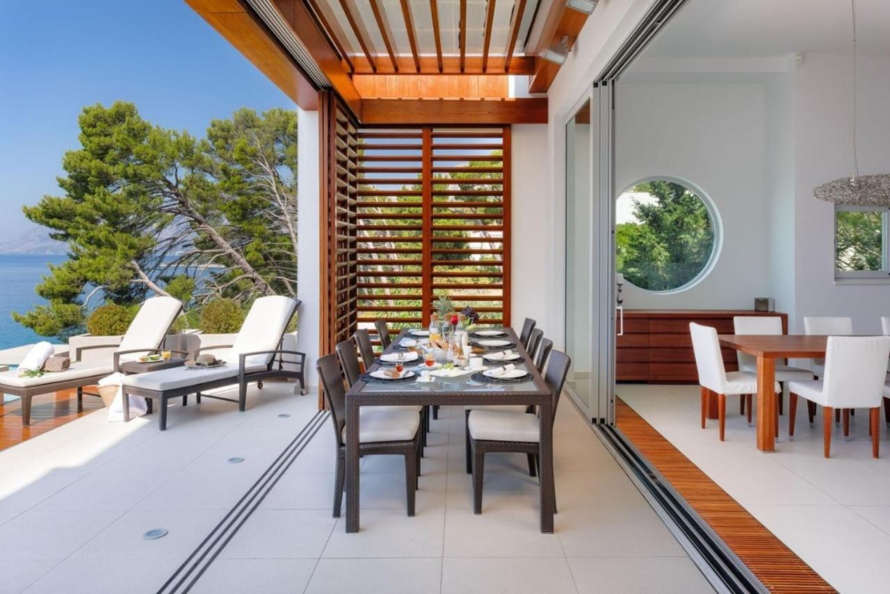 Luxury Seafront Villa Brela Pride With Private Heated Pool At The Beach In Brela - Baska Voda エクステリア 写真